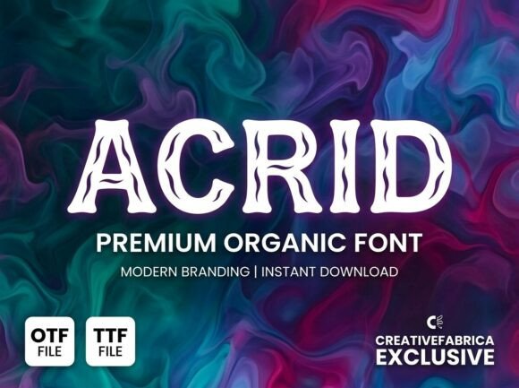 Acrid: The Decorative Display Font for Bold Visuals