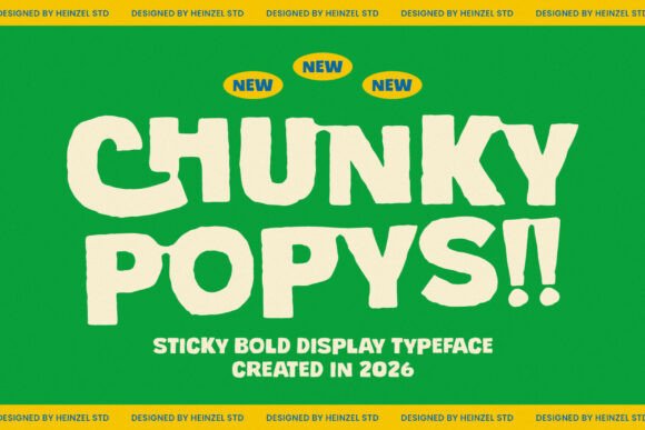 Chunky Popys: Bold, Sticky Display Font for Modern Design
