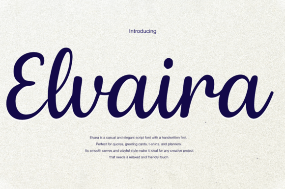 Elvaira: A Modern Script Font for Elegant Design