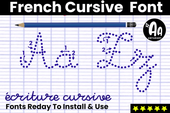 Mastering French Cursive with Dotted Arrows